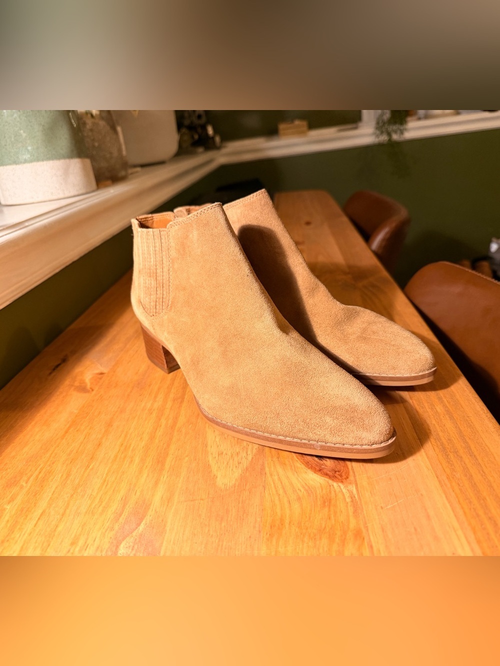 Franco Sarto Suede Ankle Booties NWOT - Picture 2 of 5